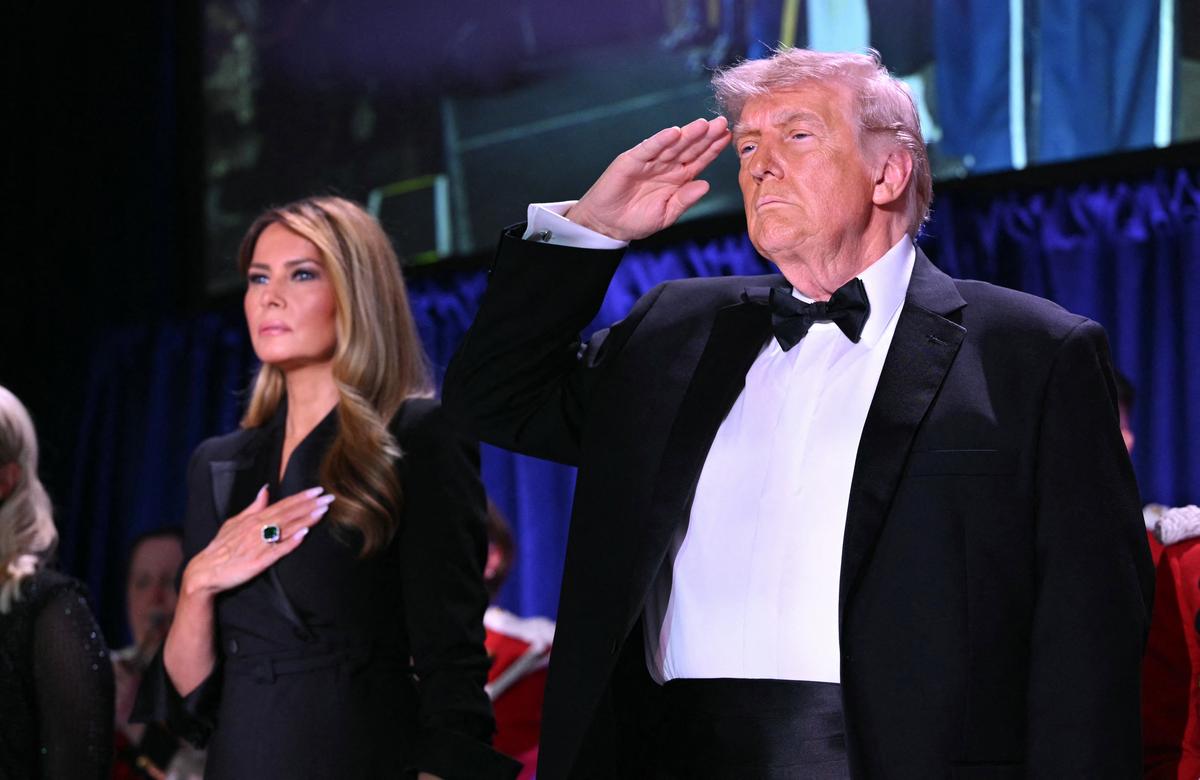  U.S. first lady Melania Trump and President Donald Trump attend the White House Correspondents’ dinner on April 25, 2026, before an alleged assassination attempt. 