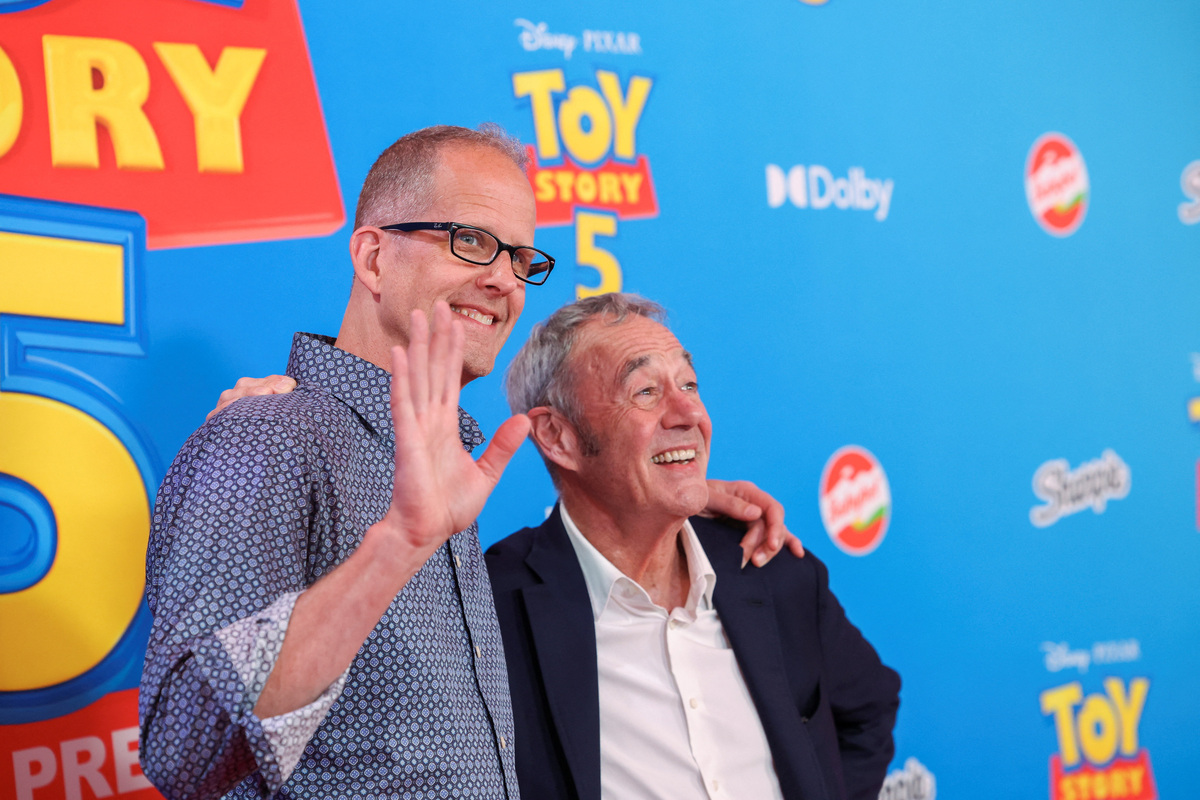 CCO of Pixar and Executive Producer Pete Docter, and President of Pixar Jim Morris attend a premiere for the film Toy Story 5 in Los Angeles, California, U.S., June 9, 2026. REUTERS/Mario Anzuoni