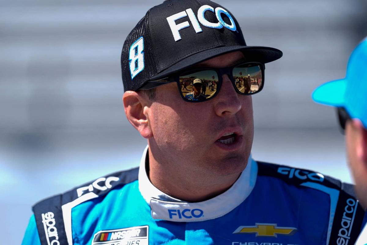  Mar 29, 2026; Martinsville, Virginia, USA; Richard Childress Racing driver Kyle Busch (8) during practice at Martinsville Speedway. Mandatory Credit: Jim Dedmon-Imagn Images 