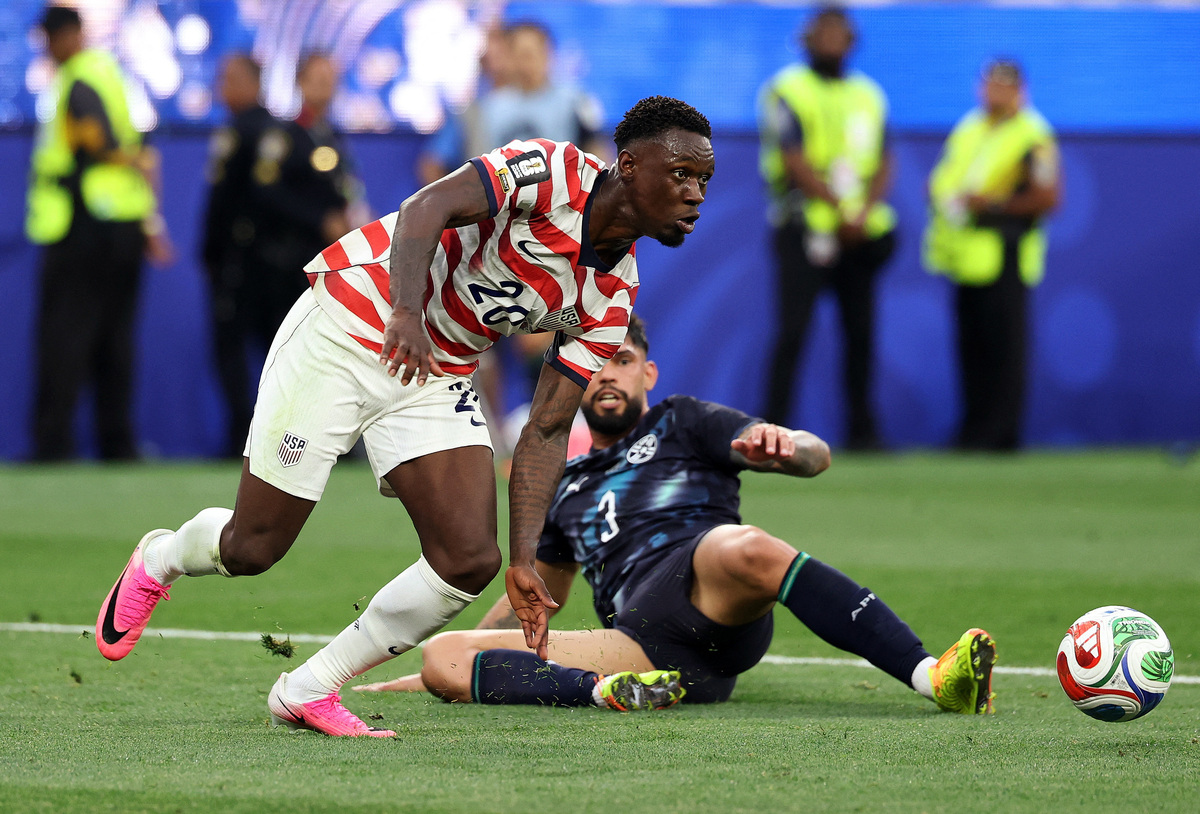 Soccer Football - FIFA World Cup 2026 - Group D - United States v Paraguay - Los Angeles Stadium, Inglewood, California, U.S. - June 12, 2026 Folarin Balogun of the U.S. in action before scoring their third goal IMAGN IMAGES via Reuters/Kiyoshi Mio