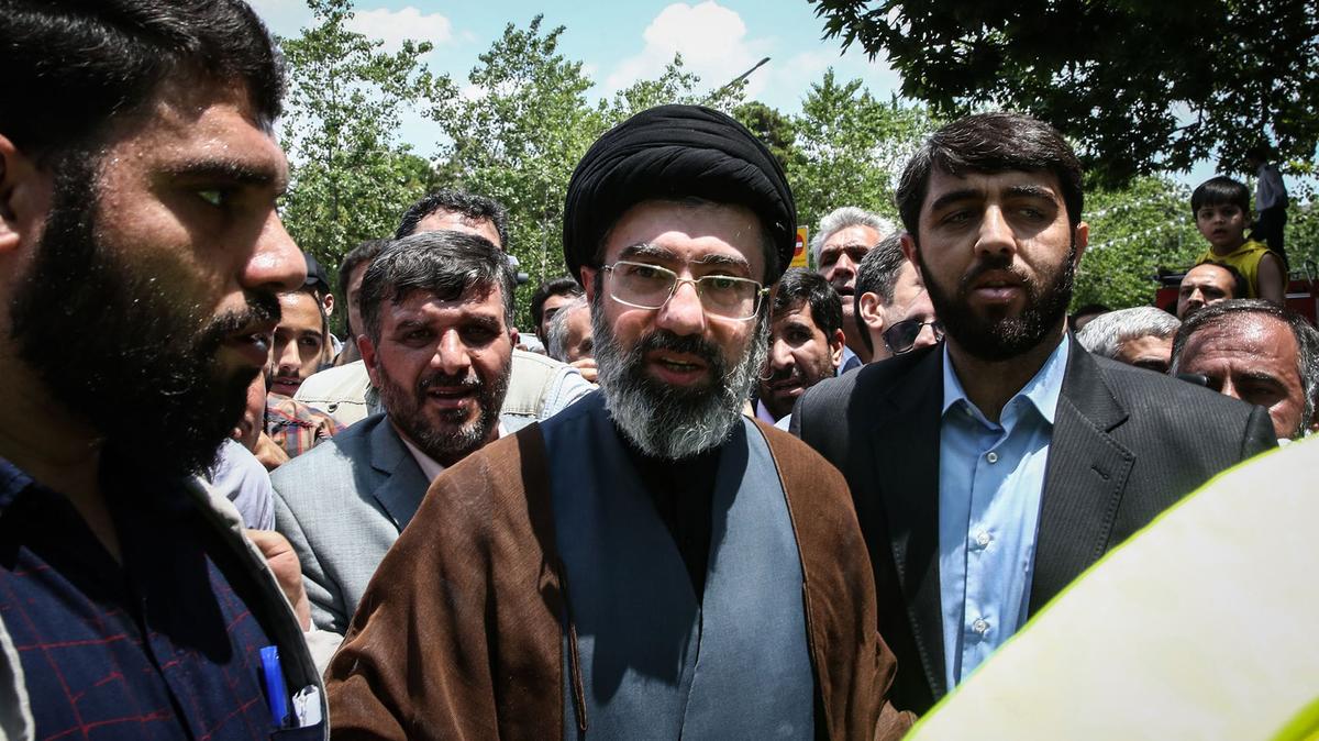 Mojtaba Khamenei, middle, son of slain Iranian Supreme Leader Ayatollah Ali Khamenei, is pictured during a protest marking the annual al-Quds Day (Jerusalem Day) on the last Friday of the Muslim holy month of Ramadan. Mojtaba Khamenei, was been elected as Iran's new supreme leader, Iranian state news agency IRNA reported, citing the electoral assembly. (Saeid Zareian/dpa/TNS)