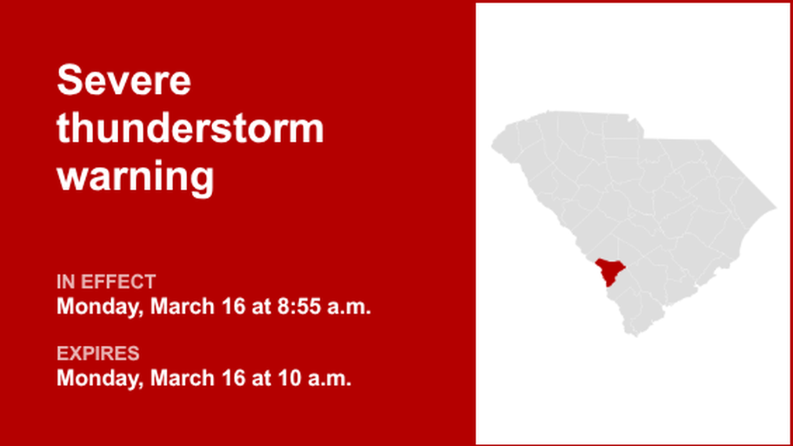 UPDATE: Damaging winds expected with thunderstorms to hit Allendale County Monday 