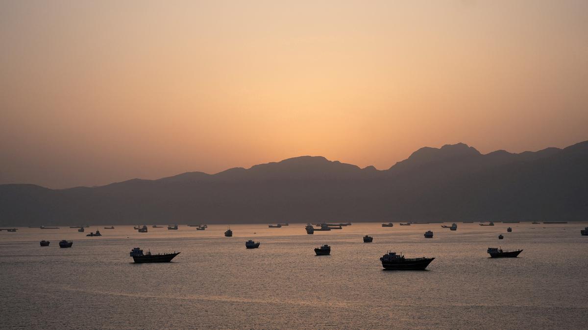 FILE PHOTO: Ships and boats in the Strait of Hormuz, Musandam, Oman, May 1, 2026. REUTERS/Stringer/File Photo