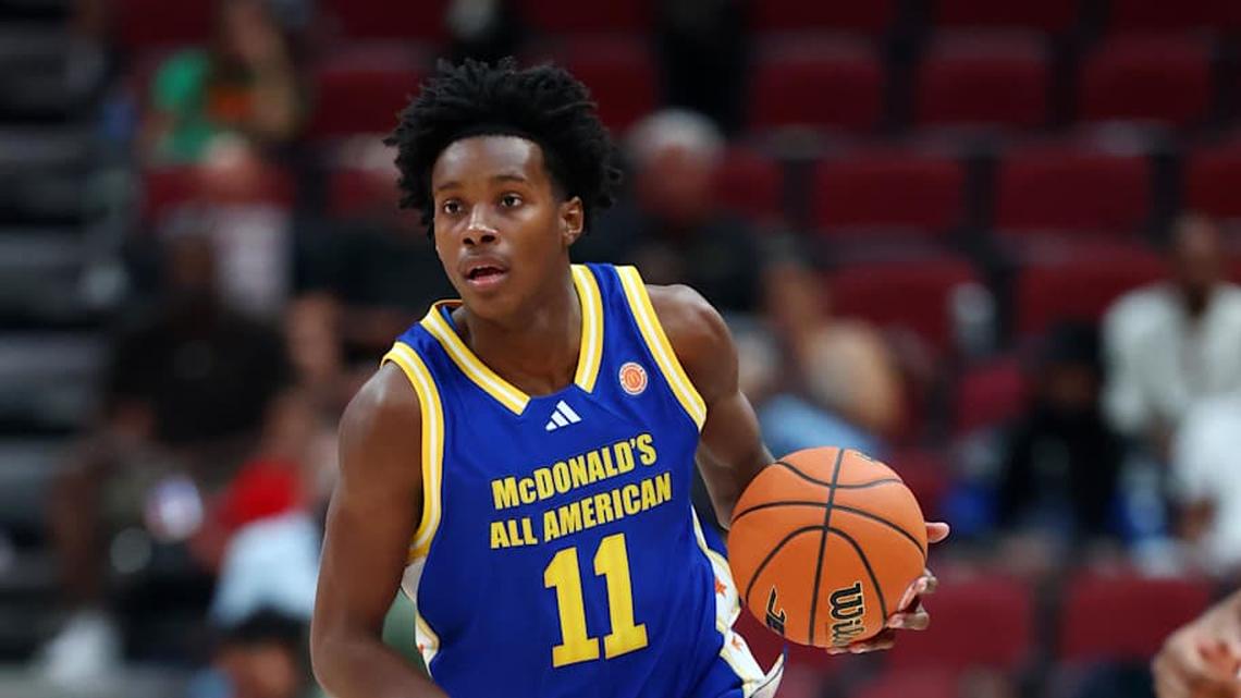  Mar 31, 2026; Glendale, AZ, USA; Christian Collins (11) during the McDonalds All American Boys Game at Desert Diamond Arena. Mandatory Credit: Mark J. Rebilas-Imagn Images | Mark J. Rebilas-Imagn Images 