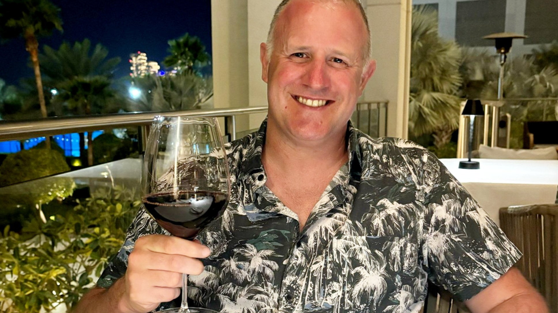 Gavin White was diagnosed with a brain tumor after he collapsed while vacationing in Greece. (Brain Tumour Research via SWNS). 