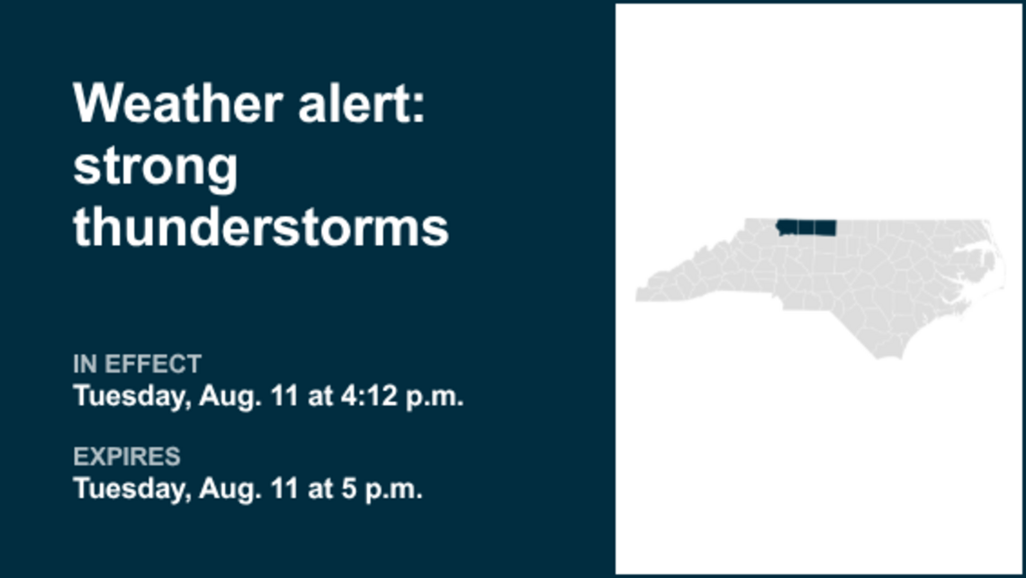 UPDATE: Weather alert affecting North Carolina Tuesday night - gusts may reach 40 mph 