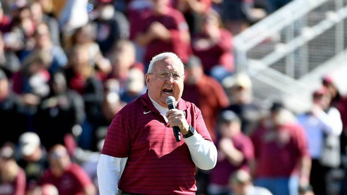  Apr 9, 2022; Tallahasse, FL, USA; Florida State Seminoles announcer Gene Deckerhoff is honored before the FSU spring game at Doak Campbell Stadium. Deckerhoff recently announced his retirement from broadcasting Seminoles sports. Mandatory Credit: Melina Myers-USA TODAY Sports | USA TODAY Sports 
