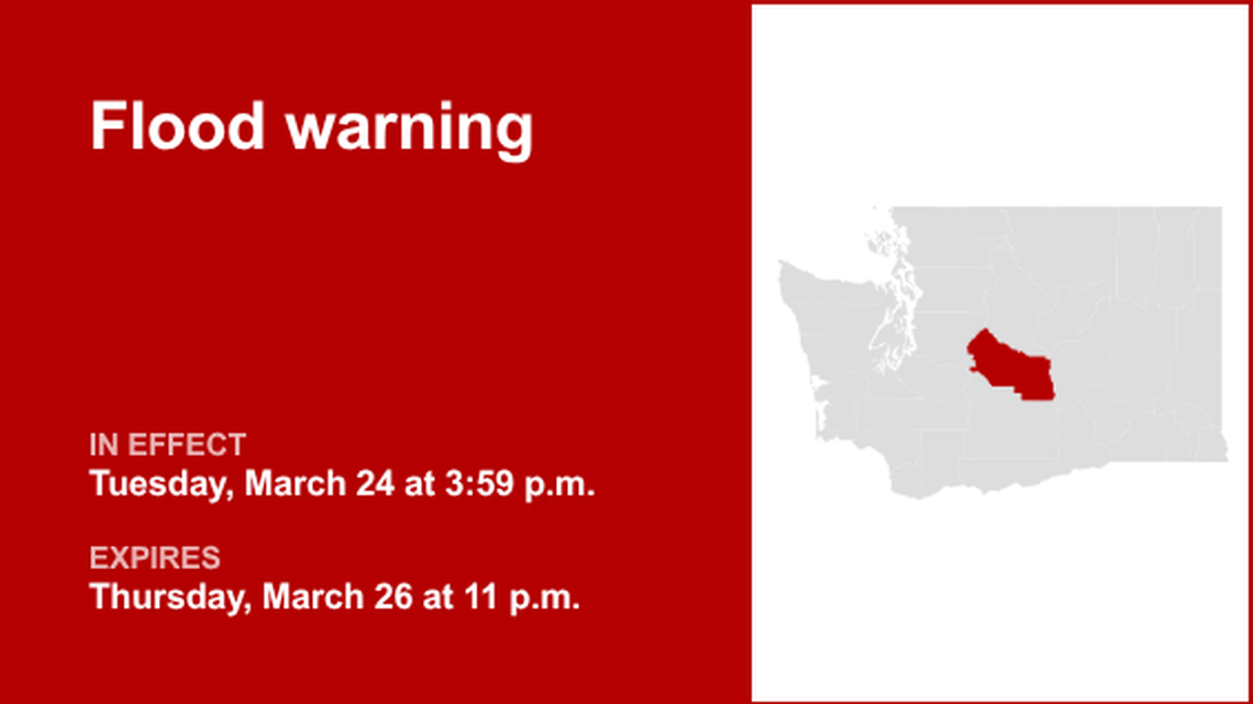 UPDATE: Flood warning in place for Kittitas County for Wednesday and Thursday 
