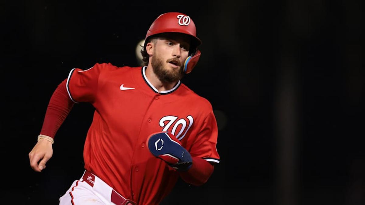  Washington Nationals center fielder Dylan Crews (3) rounds past third base against the New York Mets during the fifth inning at CACTI Park of the Palm Beaches. | Sam Navarro-Imagn Images 