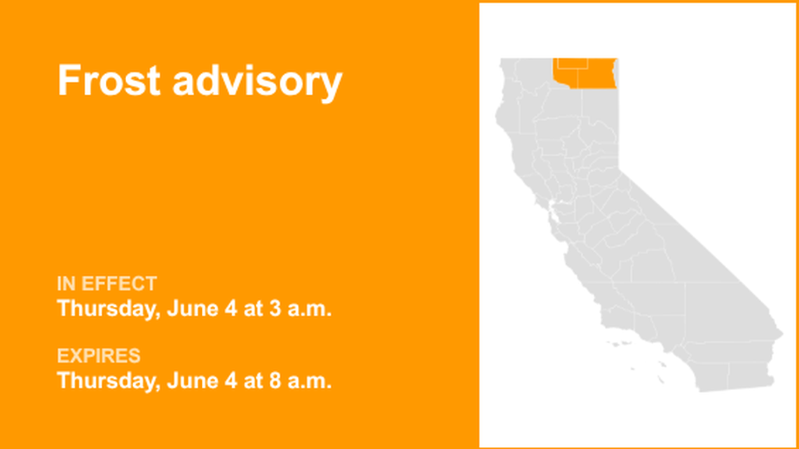 UPDATE: Frost advisory affecting Shasta Cascade Thursday - temperatures to drop to 33 