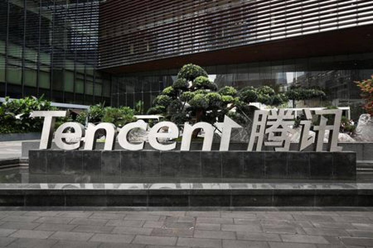 The Tencent logo at the company's headquarters during a government‑organised media trip in Shenzhen, Guangdong province, China, April 17, 2026. REUTERS/Go Nakamura/File Photo