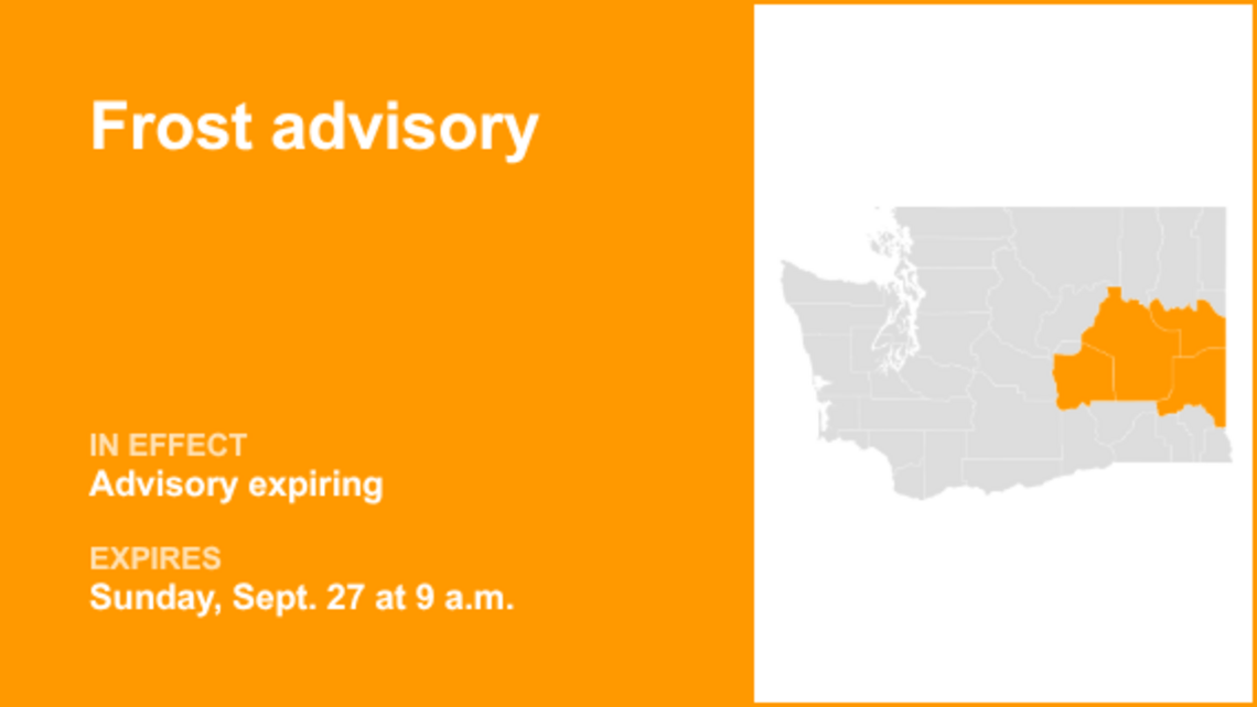 UPDATE: Frost advisory affecting Eastern Washington Monday, says the NWS 
