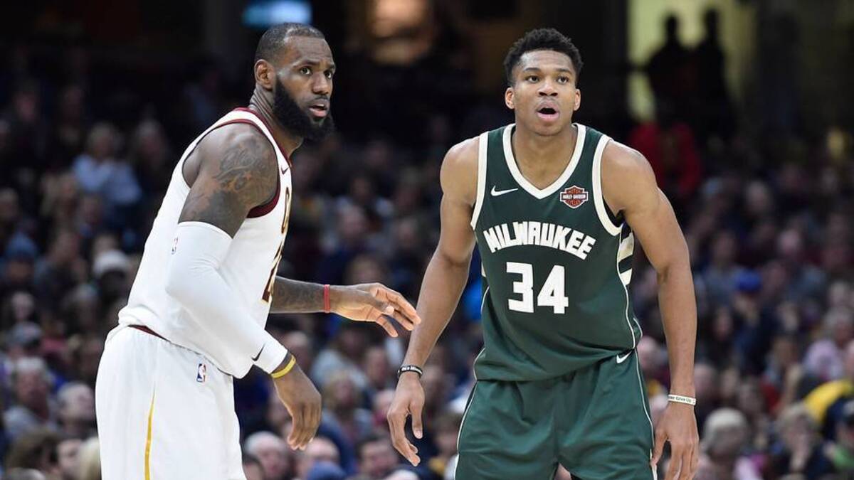  Nov 7, 2017; Cleveland, OH, USA; Cleveland Cavaliers forward LeBron James (23) defends Milwaukee Bucks forward Giannis Antetokounmpo (34) in the fourth quarter at Quicken Loans Arena. Mandatory Credit: David Richard-USA TODAY Sports | IMAGN IMAGES via Reuters Connect 