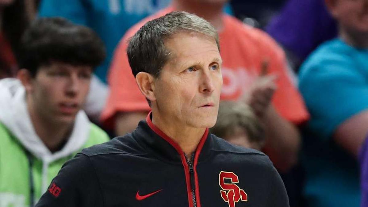  Feb 8, 2026; University Park, Pennsylvania, USA; Southern California Trojans head coach Eric Musselman looks on from the bench during the second half against the Penn State Nittany Lions at Bryce Jordan Center. Mandatory Credit: Matthew O'Haren-Imagn Images | Matthew O'Haren-Imagn Images 