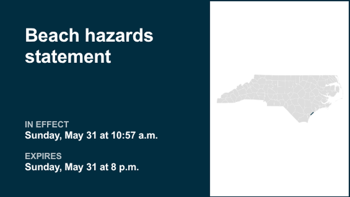 UPDATE: Beach hazards statement previously issued for Coastal Pender will expire at 8 p.m. 