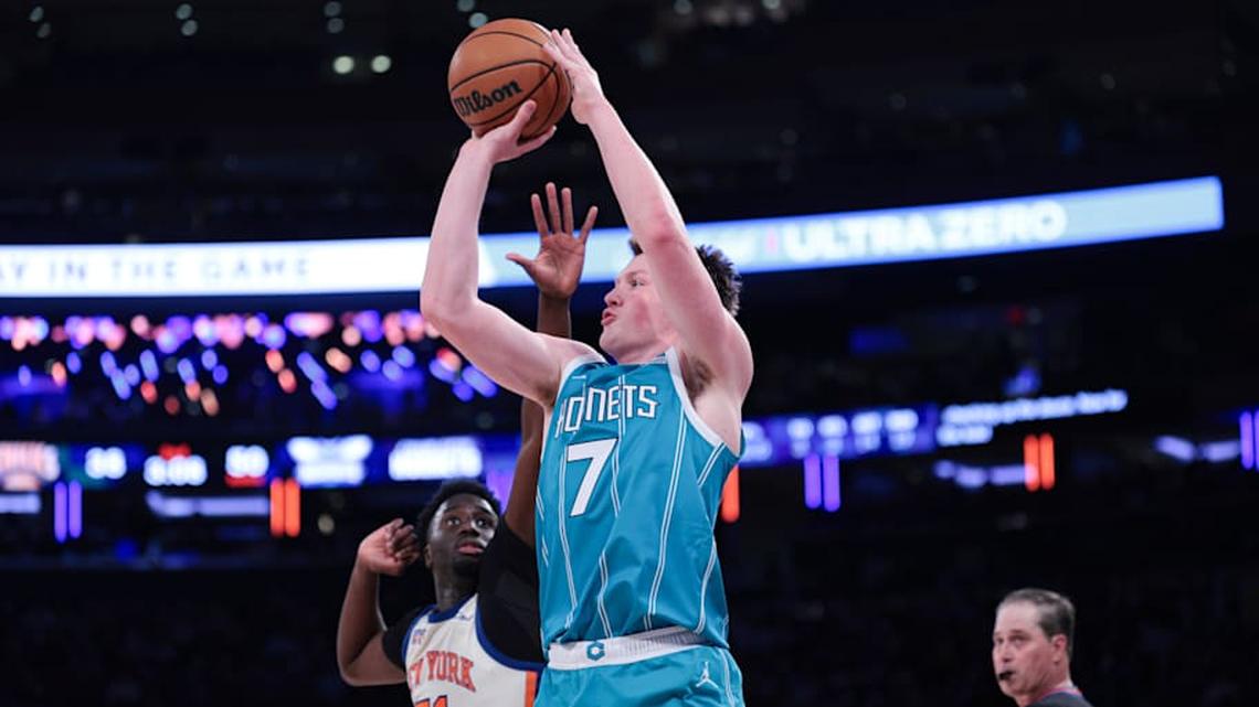  Kon Knueppel was a huge success for the Hornets as a rookie. | Vincent Carchietta-Imagn Images 