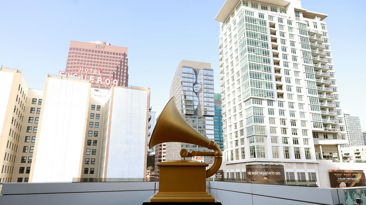 LOS ANGELES, CALIFORNIA - MAY 21: A GRAMMY trophy replica is displayed during GRAMMY Museum's Inaugural GRAMMY Hall Of Fame Gala and Concert presented by City National Bank at The Novo by Microsoft at L.A. Live on May 21, 2024 in Los Angeles, California.  (Photo by Matt Winkelmeyer/Getty Images for The Recording Academy)