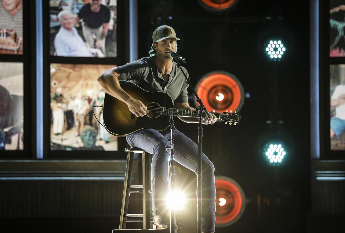 Riley Green rehearsing for the 55TH Academy of Country Music Awards in 2020CBS via Getty Images)