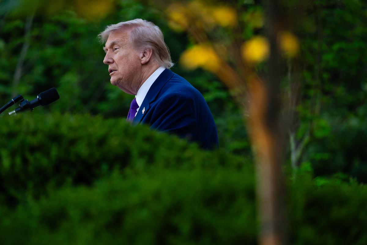 FILE -- President Donald Trump speaks at a dinner in honor of Police Week at the White House in Washington, on Monday, May 11, 2026. The fate of the negotiations between the United States and Iran to end the war remained unclear on Friday after U.S. officials said there had been progress toward a "memorandum of understanding." (Eric Lee/The New York Times)