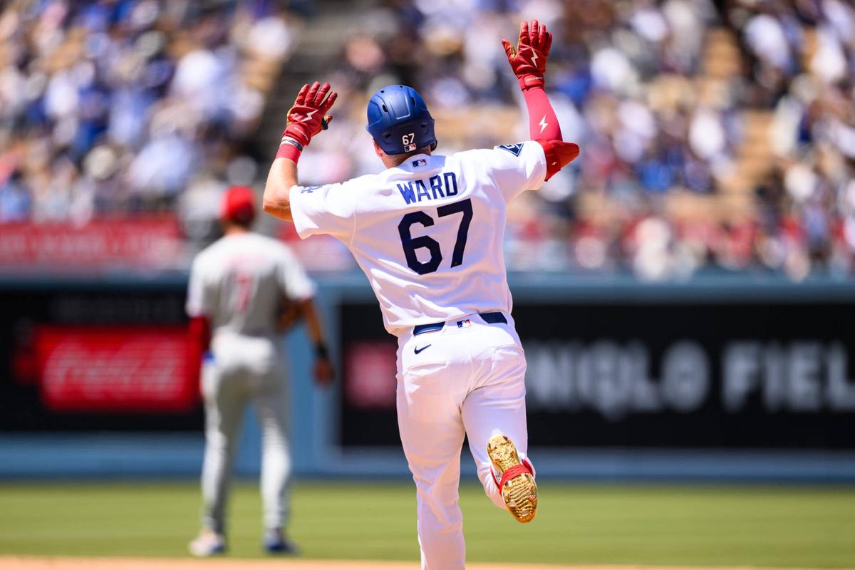  Los Angeles Dodgers left fielder Ryan Ward (67) © William Liang-Imagn Images
