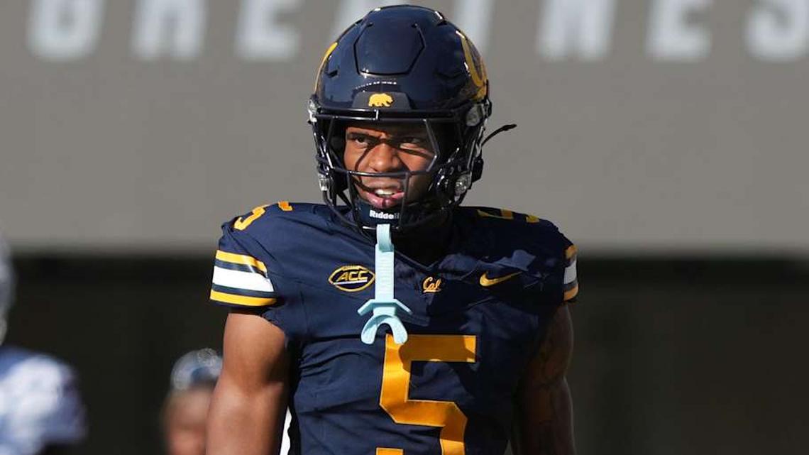  Sep 6, 2025; Berkeley, California, USA; California Golden Bears defensive back Hezekiah Masses (5) during the third quarter against the Texas Southern Tigers at California Memorial Stadium. Mandatory Credit: Darren Yamashita-Imagn Images | Darren Yamashita-Imagn Images 