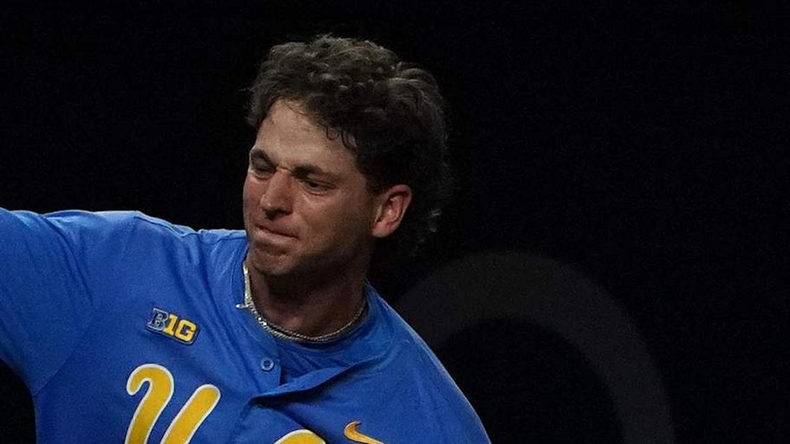  Mar 1, 2026; Arlington, TX, USA; UCLA Bruins against Mississippi State Bulldogs during the Amegy Bank College Baseball Series at Globe Life Field. Mandatory Credit: Dustin Safranek-Imagn Images | Dustin Safranek-Imagn Images 