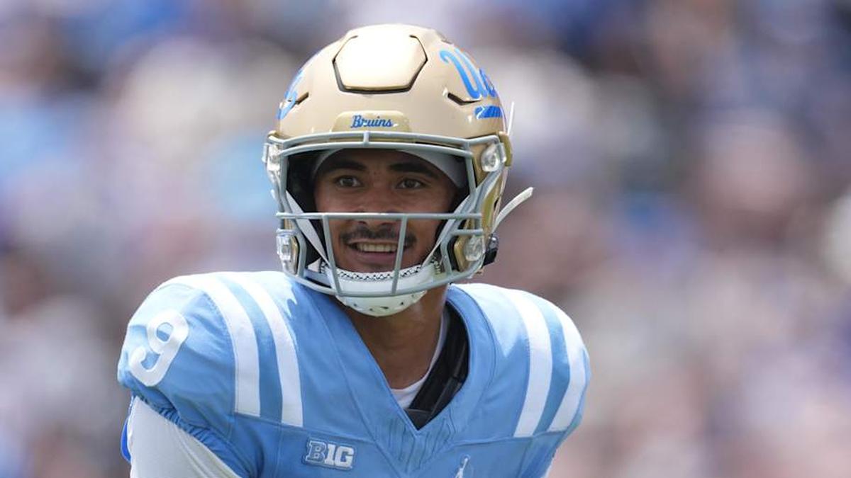  May 2, 2026; Pasadena, CA, USA; UCLA Bruins quarterback Nico Iamaleava (9) during the spring game at Rose Bowl. Mandatory Credit: Kirby Lee-Imagn Images | Kirby Lee-Imagn Images 