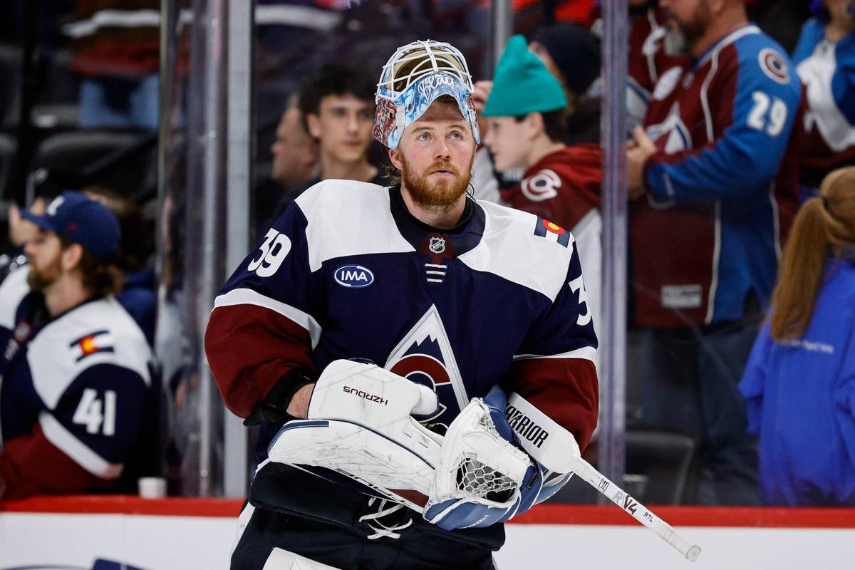  Colorado Avalanche goaltender Mackenzie Blackwood (39) at Ball Arena. Isaiah J. Downing-Imagn Images