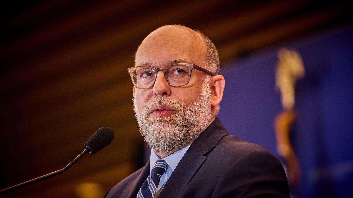 Russ Vought, Director of the U.S. Office of Management and Budget (OMB), speaks at the National Conservative Convention in Washington, D.C., Sept. 3, 2025. (Dominic Gwinn/Middle East Images via AFP/Getty Images/TNS)