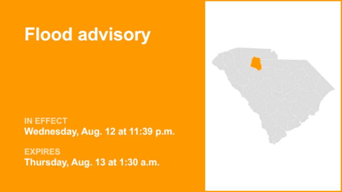 UPDATE: Flood advisory affecting Union County until 1 a.m. Thursday, says the NWS 