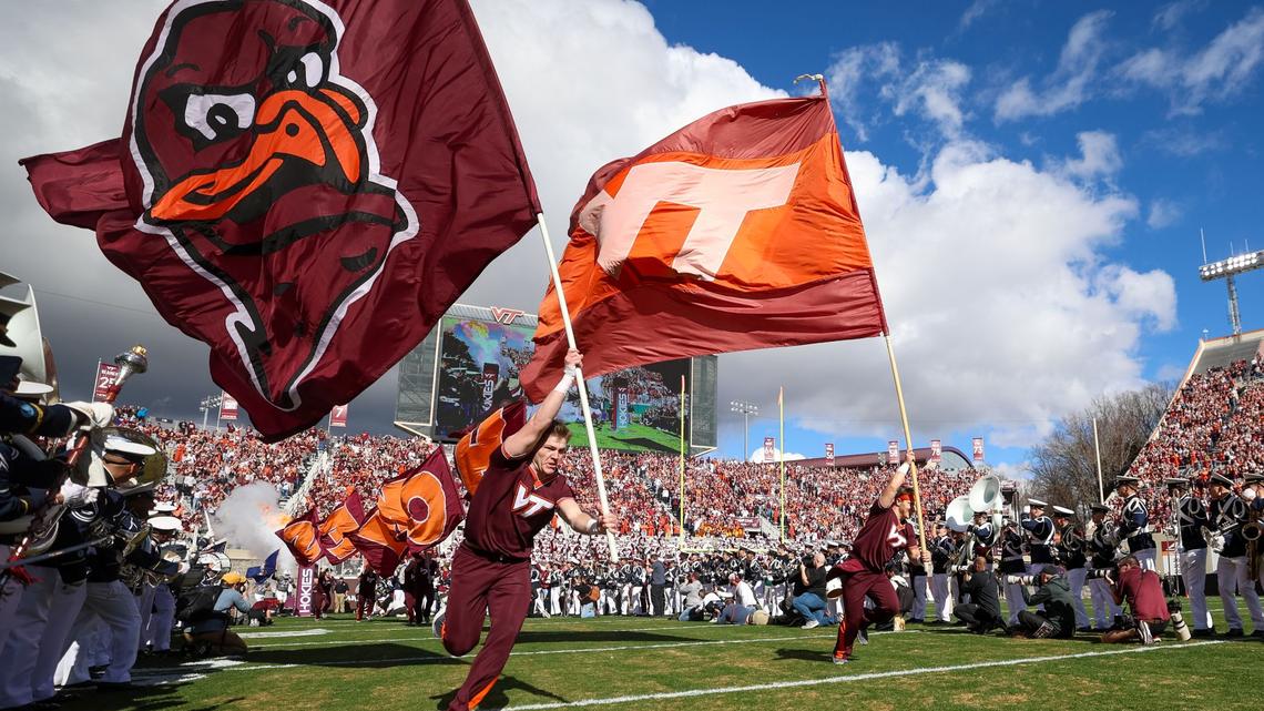Skydiver Crashes Into Scoreboard Before Virginia Tech Spring Football Game 