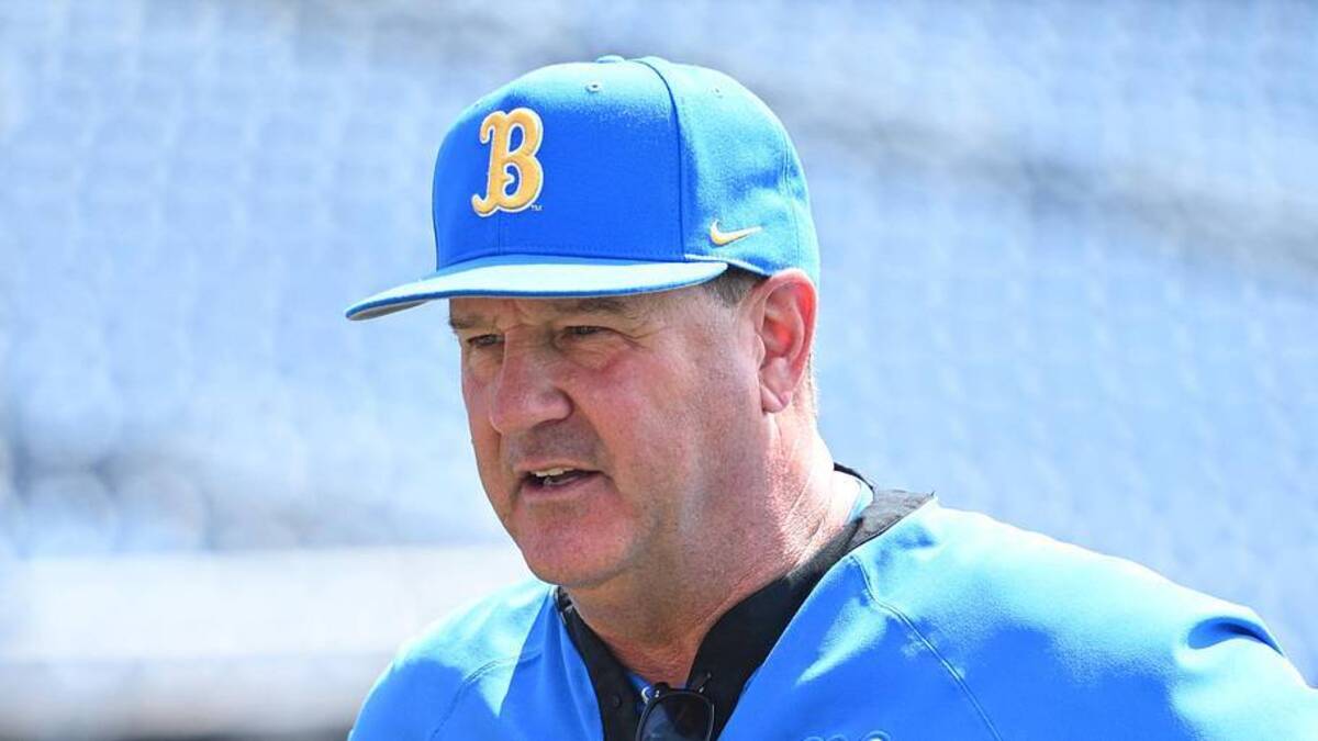  Jun 14, 2025; Omaha, Neb, USA; UCLA Bruins head coach John Savage on the field before the game against the Murray State Races at Charles Schwab Field. Mandatory Credit: Steven Branscombe-Imagn Images | Steven Branscombe-Imagn Images 