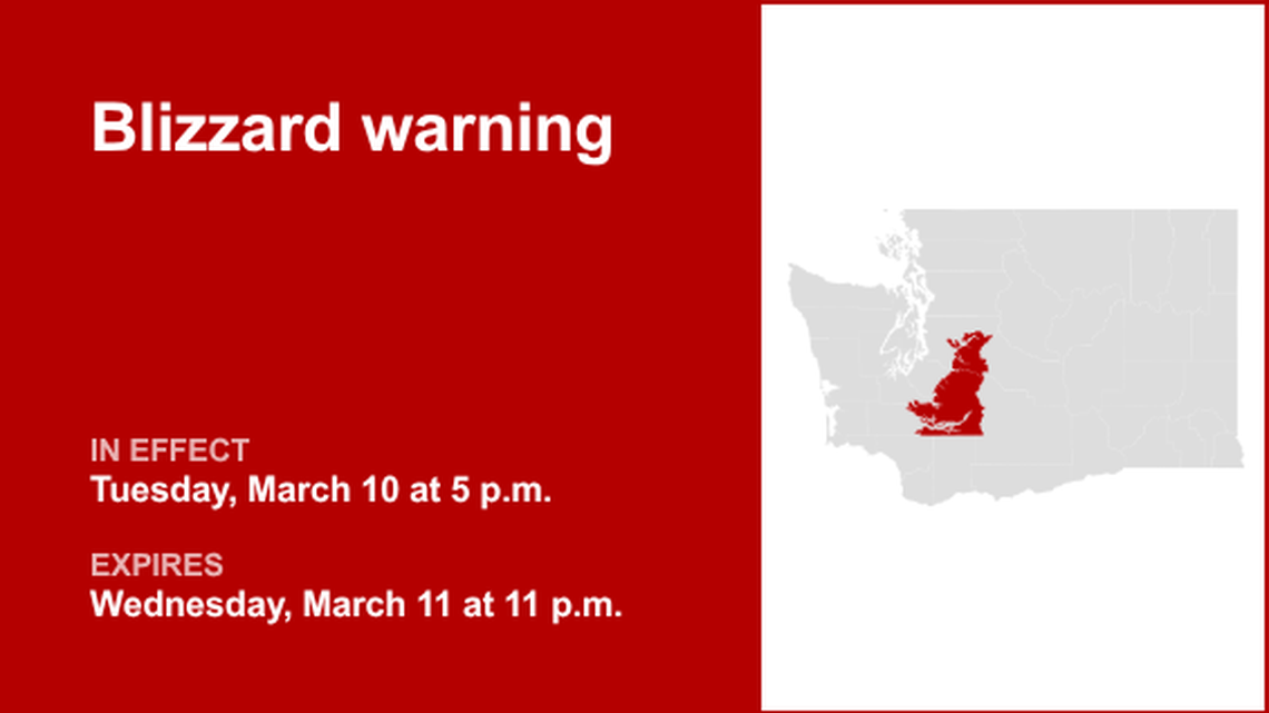 UPDATE: Blizzard warning in place for Western Washington until early Thursday morning 