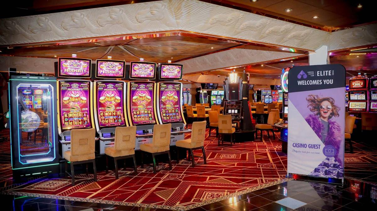 The main casino on the Carnival Glory cruise ship. 