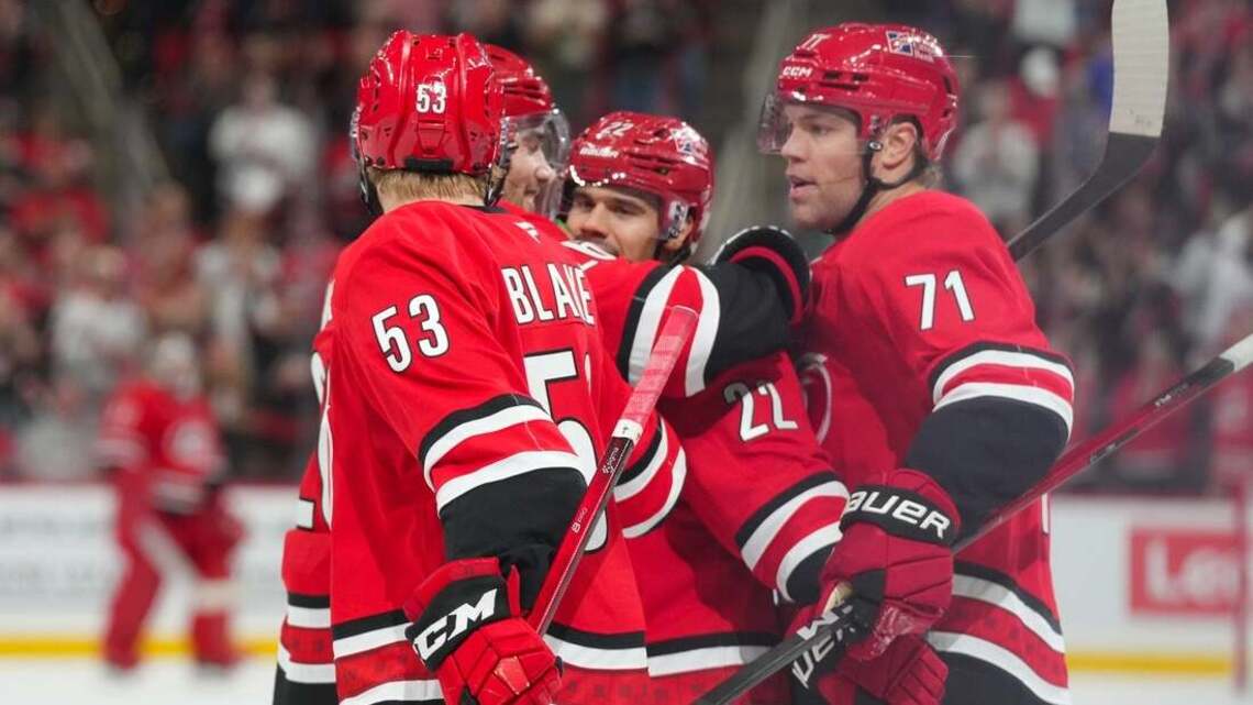 NHL roundup: Logan Stankoven's hat trick lifts Hurricanes past Canucks 