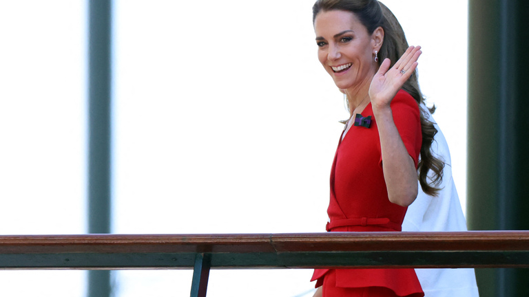 Kate Middleton Pops in Red at Wimbledon After Candid Cancer Message 
