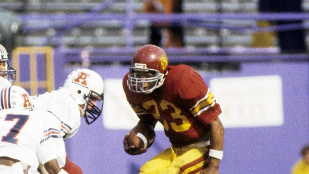  Oct 10, 1981; Los Angeles, CA, USA: FILE PHOTO; Southern California Trojans running back Marcus Allen in action against the Arizona Wildcats at the Los Angeles Memorial Coliseum. Mandatory Credit: Long Photography-Imagn Images | Long Photography-Imagn Images 