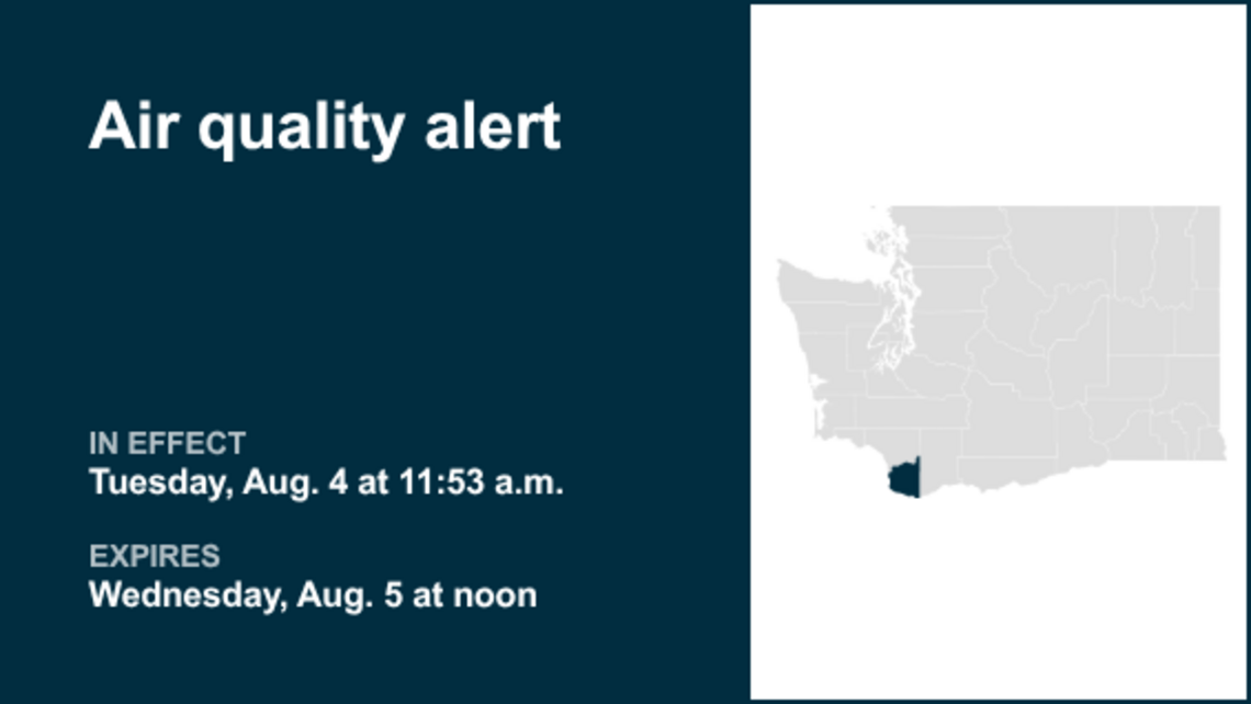 Air quality alert issued for Clark County for Wednesday 