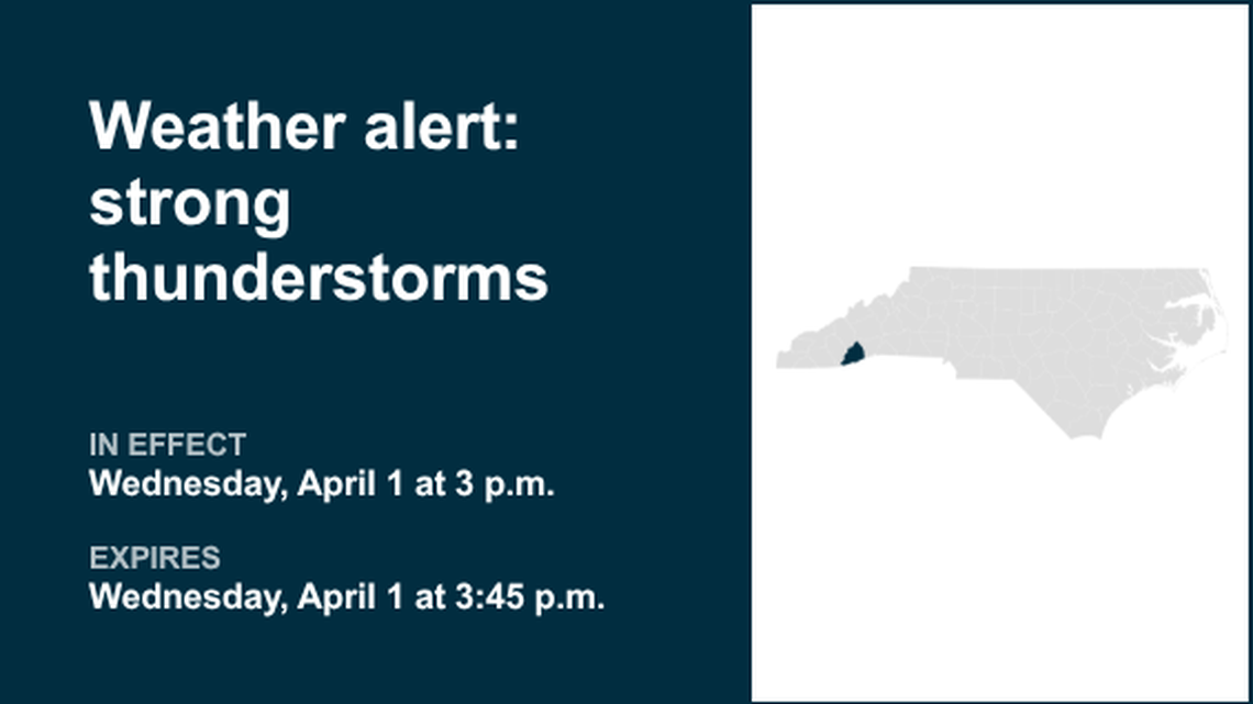Weather alert for Transylvania County Wednesday afternoon, says the NWS 