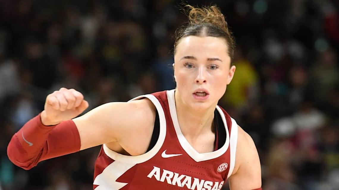  Arkansas Razorbacks guard Bonnie Deas (22) drives to the basket Wednesday, March 4, 2026, during the SEC Women's Basketball Tournament first round game against the Kentucky Wildcats at Bon Secours Wellness Arena in Greenville, South Carolina. | Alex Martin/Greenville News / USA TODAY NETWORK via Imagn Images 