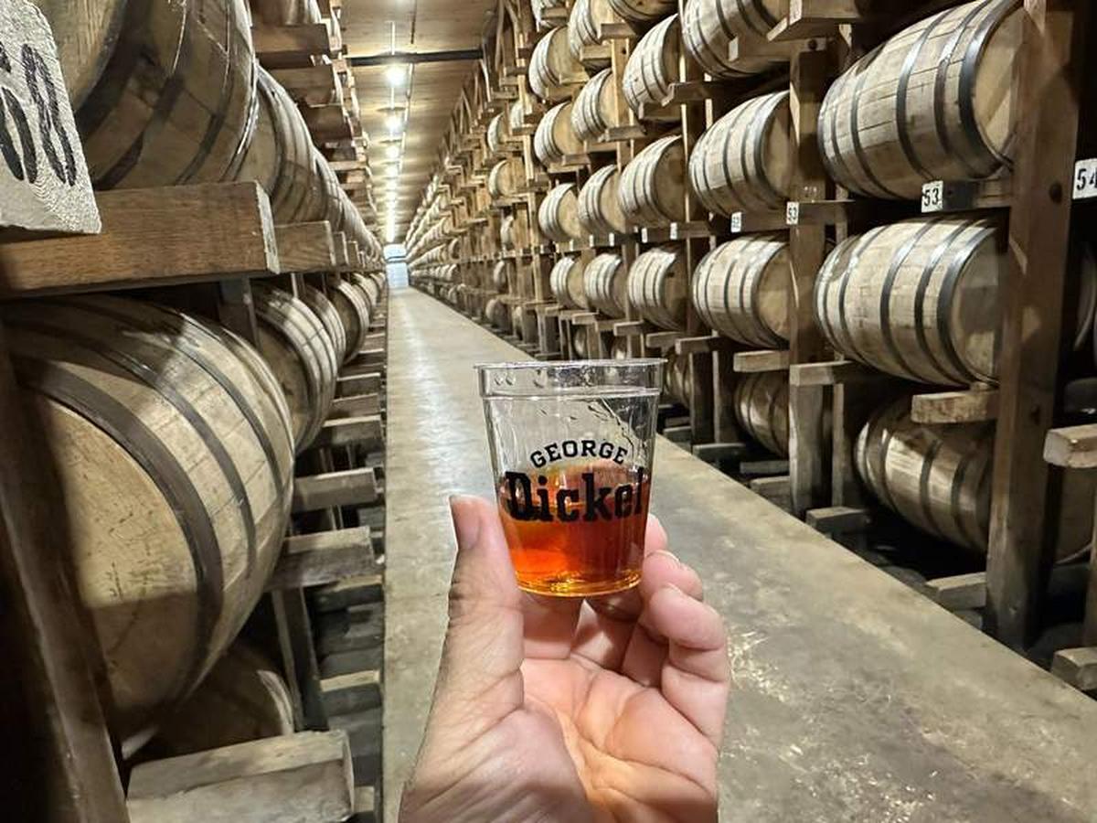  A sample among the barrels at the Cascade Hollow Distilling Co. Photo credit: Robin O'Neal Smith 