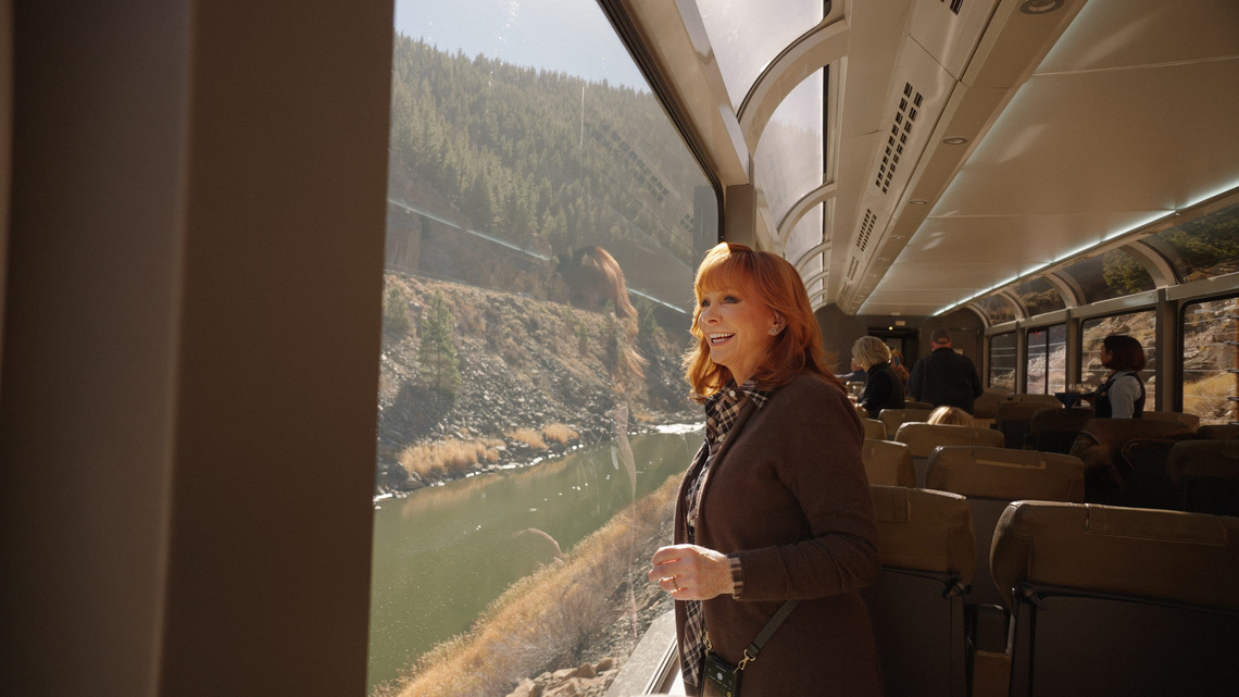 The 'soothing' train ride Reba McEntire took with fiance Rex Linn