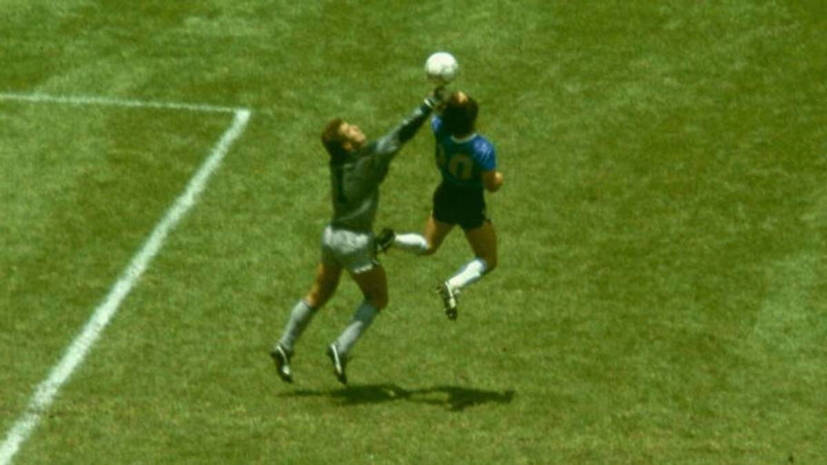  The ‘Hand of God' is one of the most iconic and controversial World Cup moments ever. | Allsport/Getty Images 