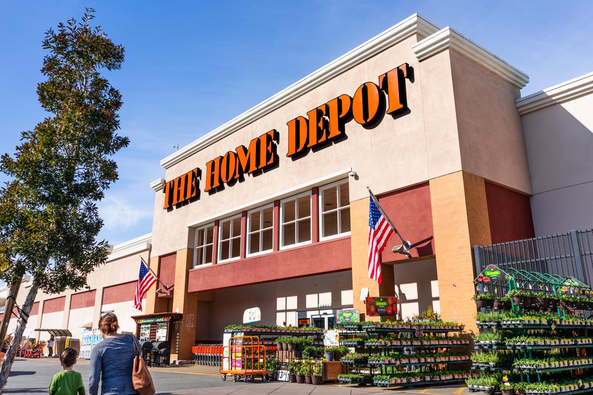  A Home Depot in San Mateo, California, photographed on February 19, 2020. 