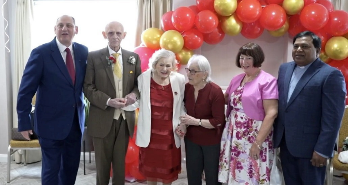  The pair met in 2016, and Jimmy, a former black cab driver, popped the question three weeks before the big day. (Charlton Grange Care Home via SWNS) 