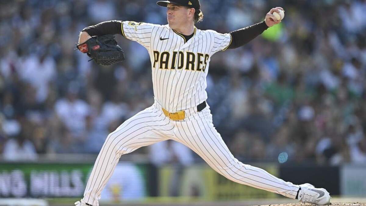 Padres pitcher JP Sears struck out five in his season debut on Wednesday night to lead San Diego to a 5-2 victory over the Braves.