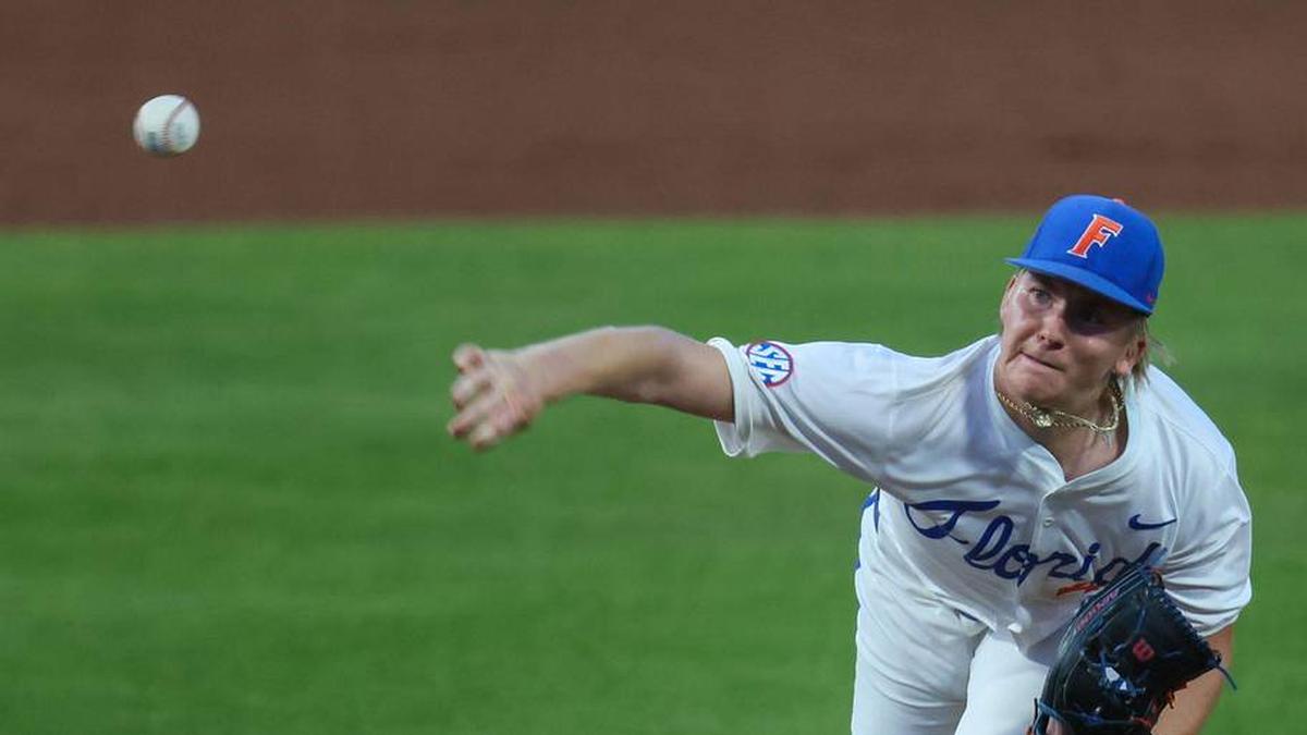 Florida pitcher Aidan King will start against Miami. | Alan Youngblood/Gainesville Sun / USA TODAY NETWORK via Imagn Images 