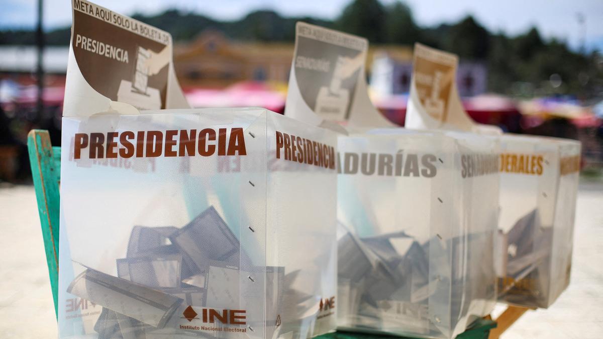 Ballot boxes are seen at a polling station on the day of general elections, in San Juan Chamula, Mexico June 2, 2024. REUTERS/Gabriela Sanabria