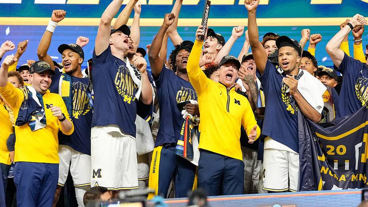  The Michigan men's team capped off a Big Ten sweep of the Division I basketball titles in April. | Erick W. Rasco / Sports Illustrated 
