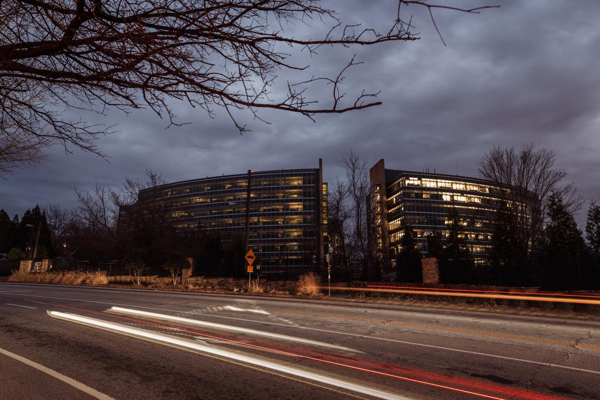 FILE -- In a long-exposure photo, The Centers for Disease Control and Prevention headquarters in Atlanta, Jan. 17, 2026. The Trump administration's lack of communication and sluggish response to a hantavirus outbreak suggest the United States is ill prepared for a larger health crisis, such as another pandemic. (Dustin Chambers/The New York Times)